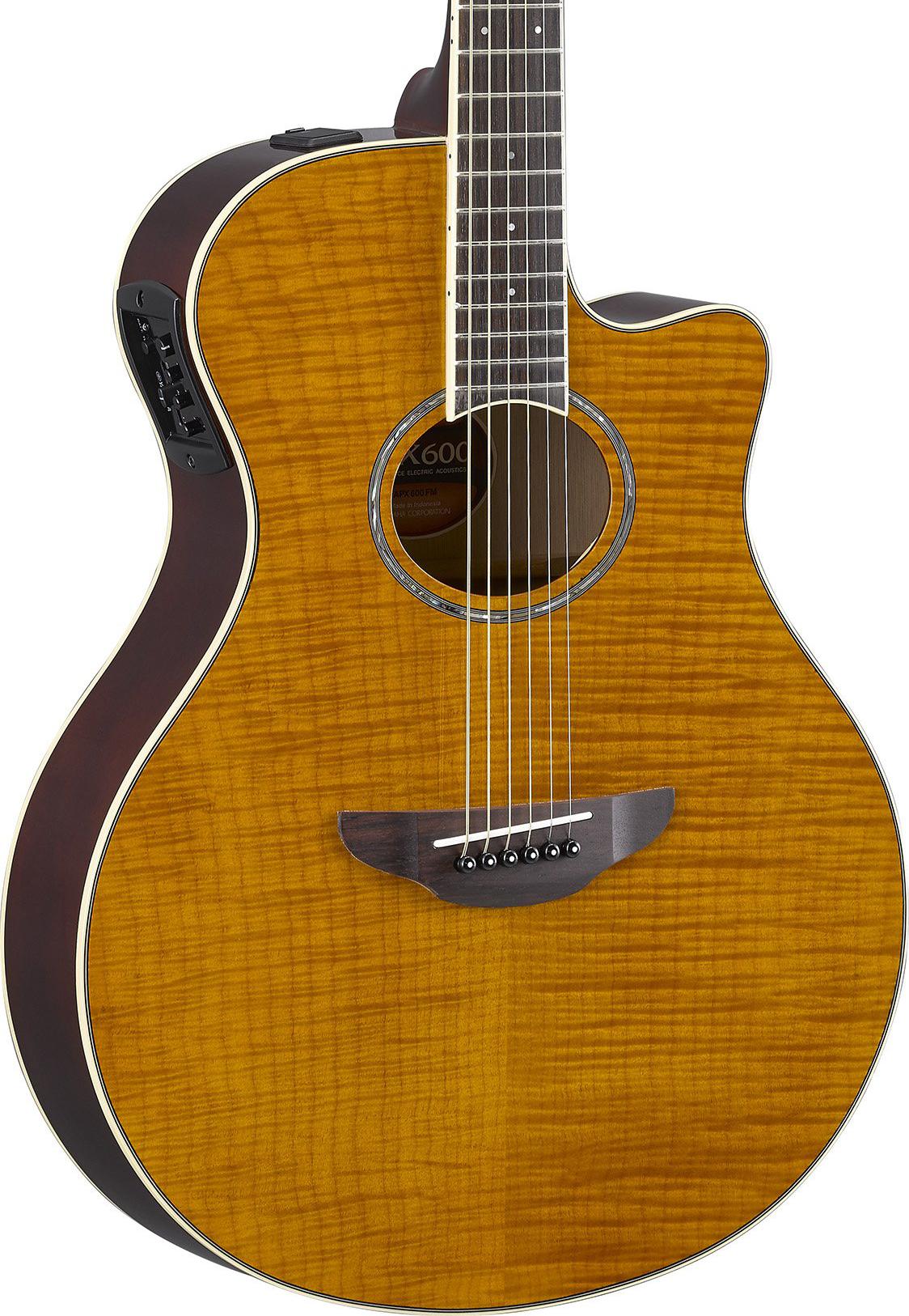 ギター YAMAHA APX600FM Yamaha APX600FM Thinline Acoustic Electric Guitar - Flame Maple
