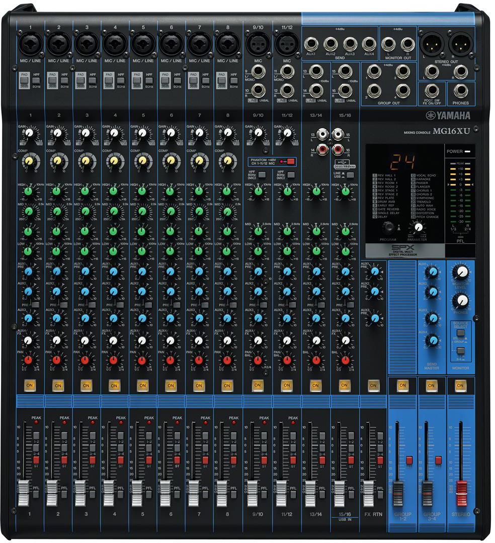 (セール中)ラックマウント付き　YAMAHA MG16XU アナログミキサー Yamaha MG16XU 16 Channel Mixer with High-Grade Effects & USB