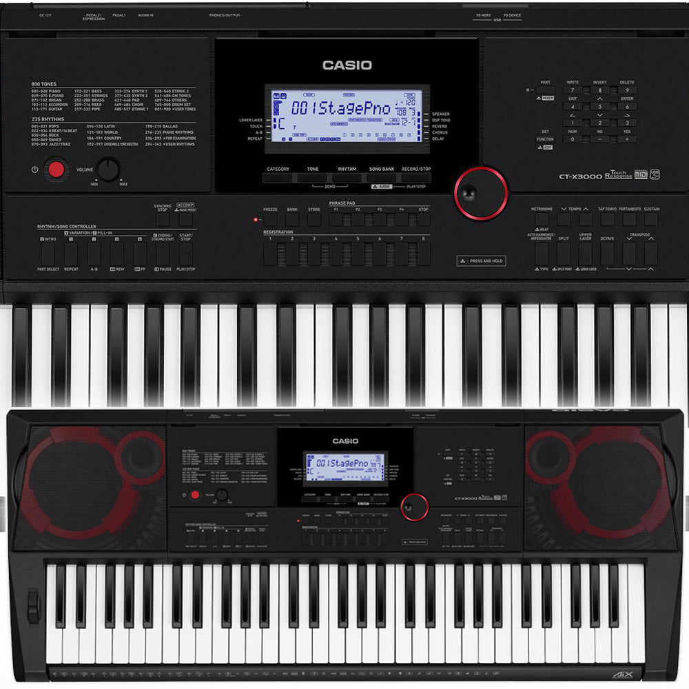Casio CT-X3000 61 Portable Keyboard with Touch Response & AC