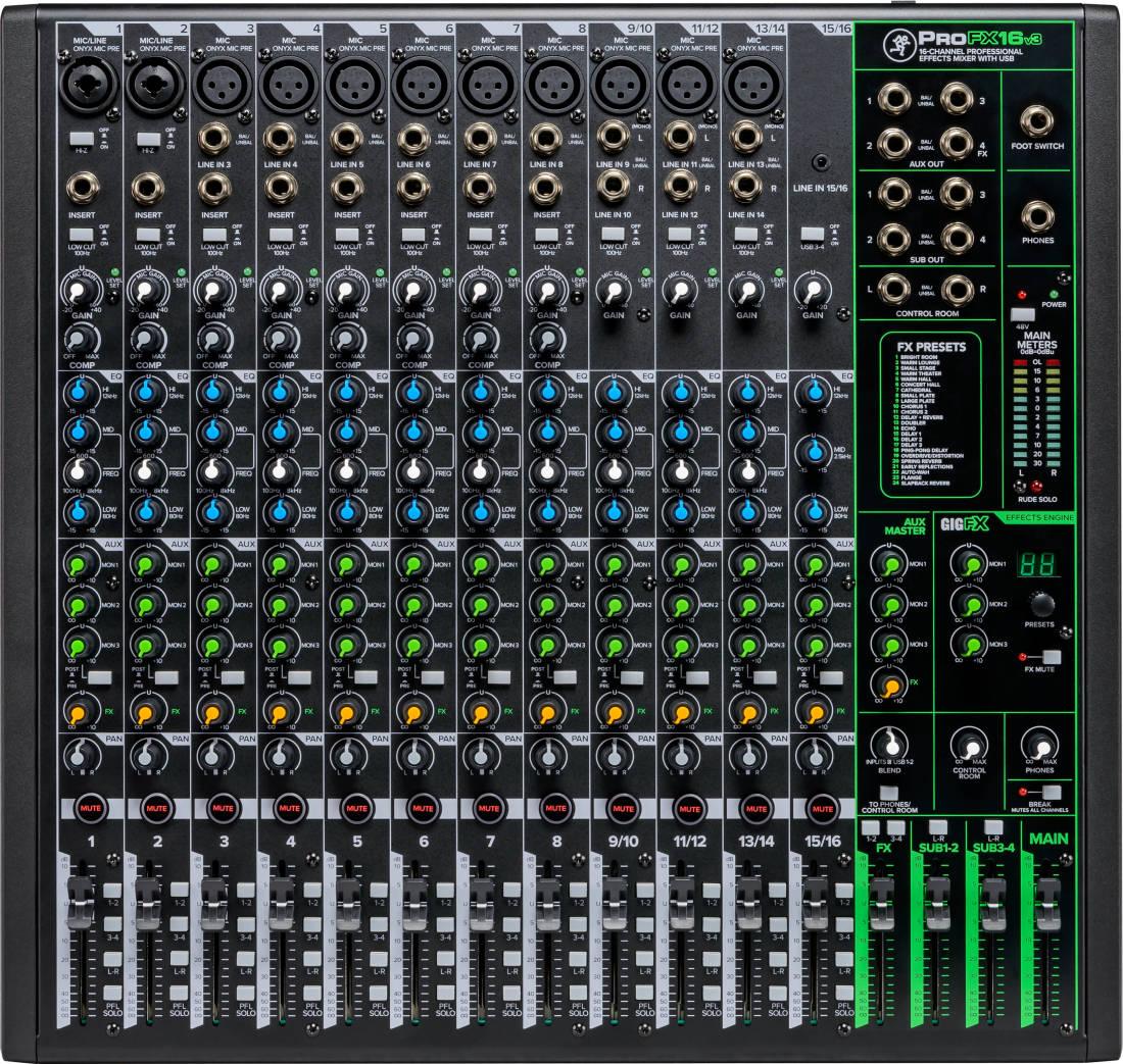 Mackie ProFX16v3 16 Channel 4-bus Mixer with USB