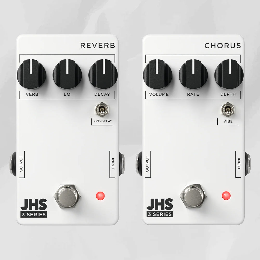 JHS 3 Series Reverb and Chorus pedals side by side