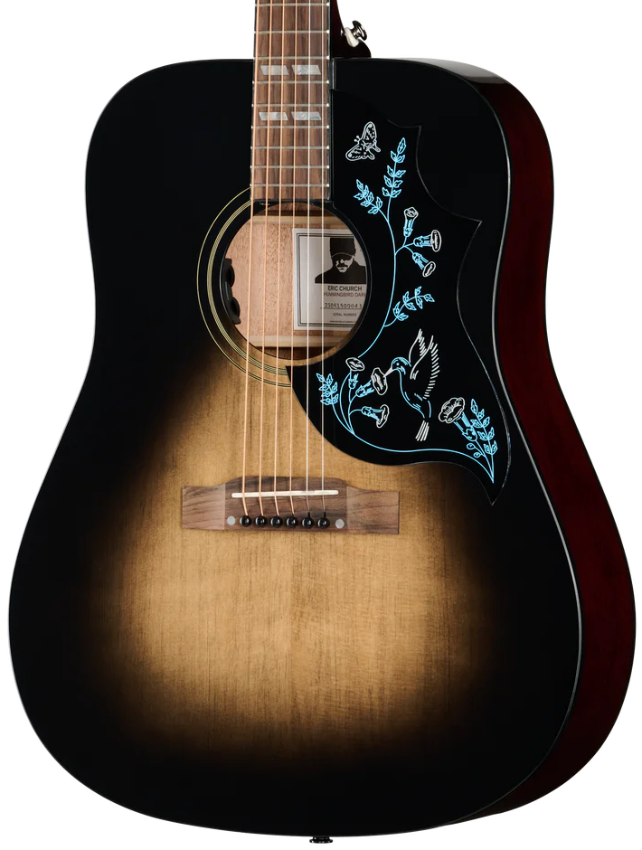 Epiphone Eric Church Hummingbird Dark Acoustic Guitar - Cobra Burst