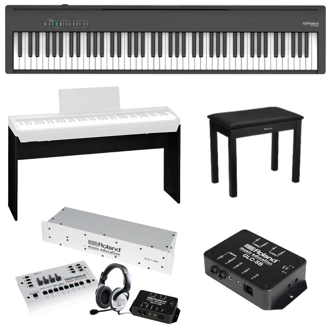 Roland GLC Keyboard Lab for 8 Students and 1 Teacher with Roland FP-30X Digital Pianos