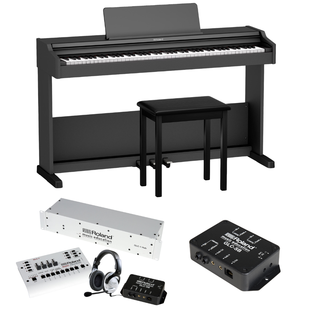Roland GLC Keyboard Lab for 8 Students and 1 Teacher with Roland RP-107 Digital Pianos