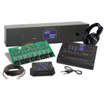Yamaha LC4 Live Performance System kit including a large black power box, green circuit board, black control panel, headphones, patch cables, and a small black signal processor