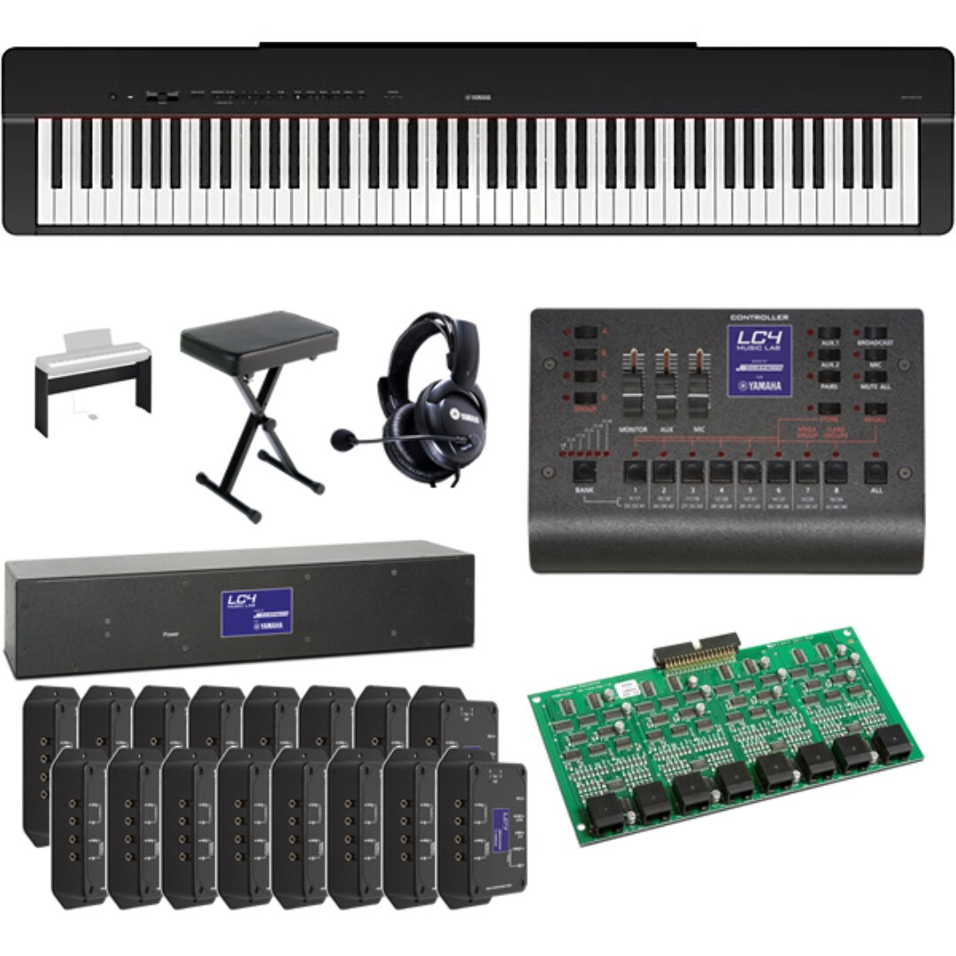 Yamaha LC4 Deluxe Music Lab for 16 Students and 1 Teacher with Yamaha P-225 Digital Pianos