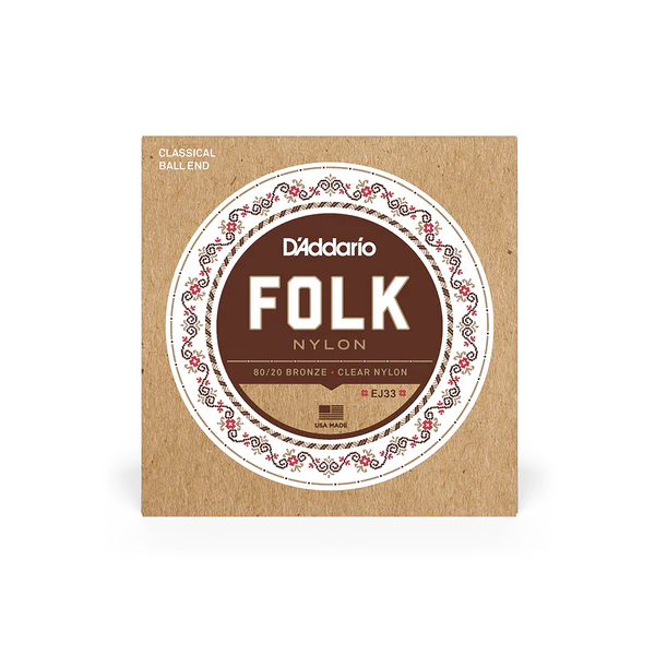D'Addario EJ33 Clear Nylon Folk Guitar String Set