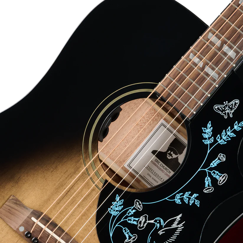 Epiphone Eric Church Hummingbird Dark Acoustic Guitar - Cobra Burst 3