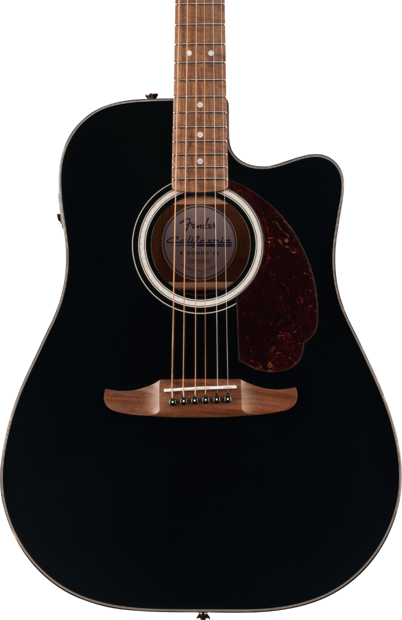 Fender California Deluxe Redondo Acoustic Electric Cutaway Guitar - Black