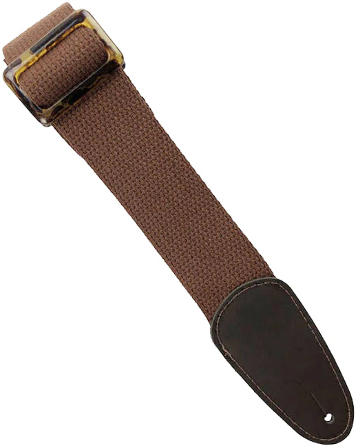 Henry Heller 2" Wide Cotton Strap - Brown w/Tortoise Color Slider