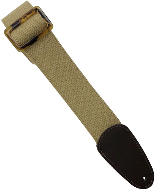Henry Heller 2" Wide Cotton Strap - Tan w/Tortoise Color Slider 2