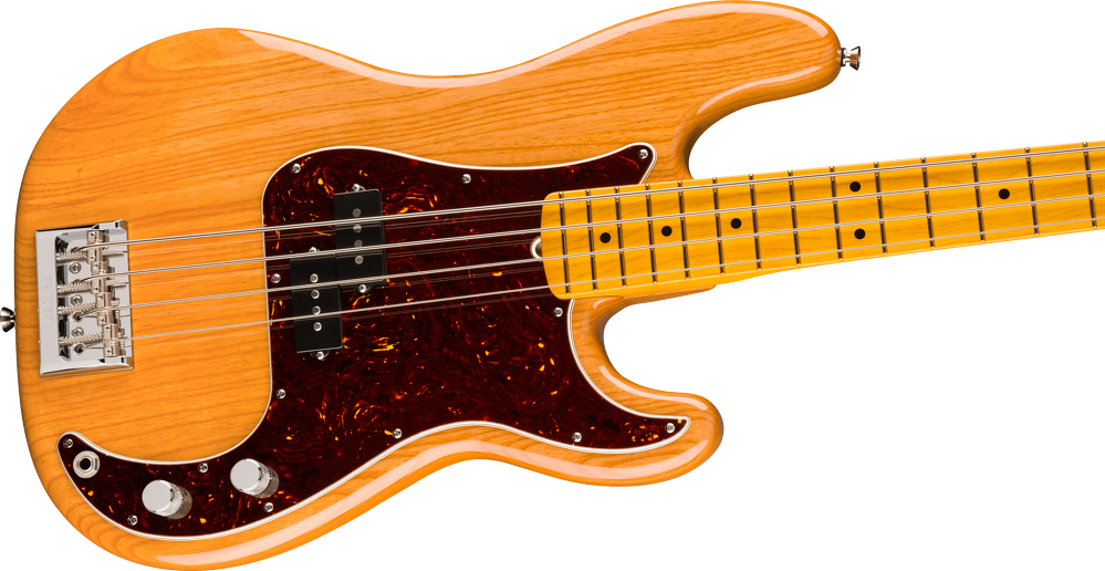 Fender American Professional Precision Bass Guitar - Natural — Three quarter front 2