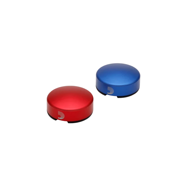 D'Addario Footswitch Toppers - 1 Blue and 1 Red — Front angle 2