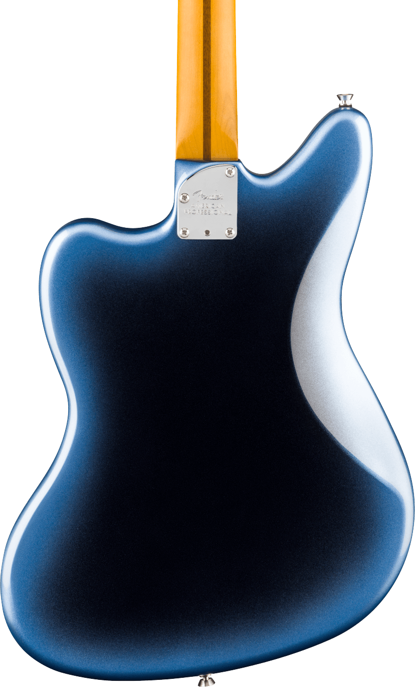 Fender American Professional Jaguar Electric Guitar - Dark Night — three-quarter back view