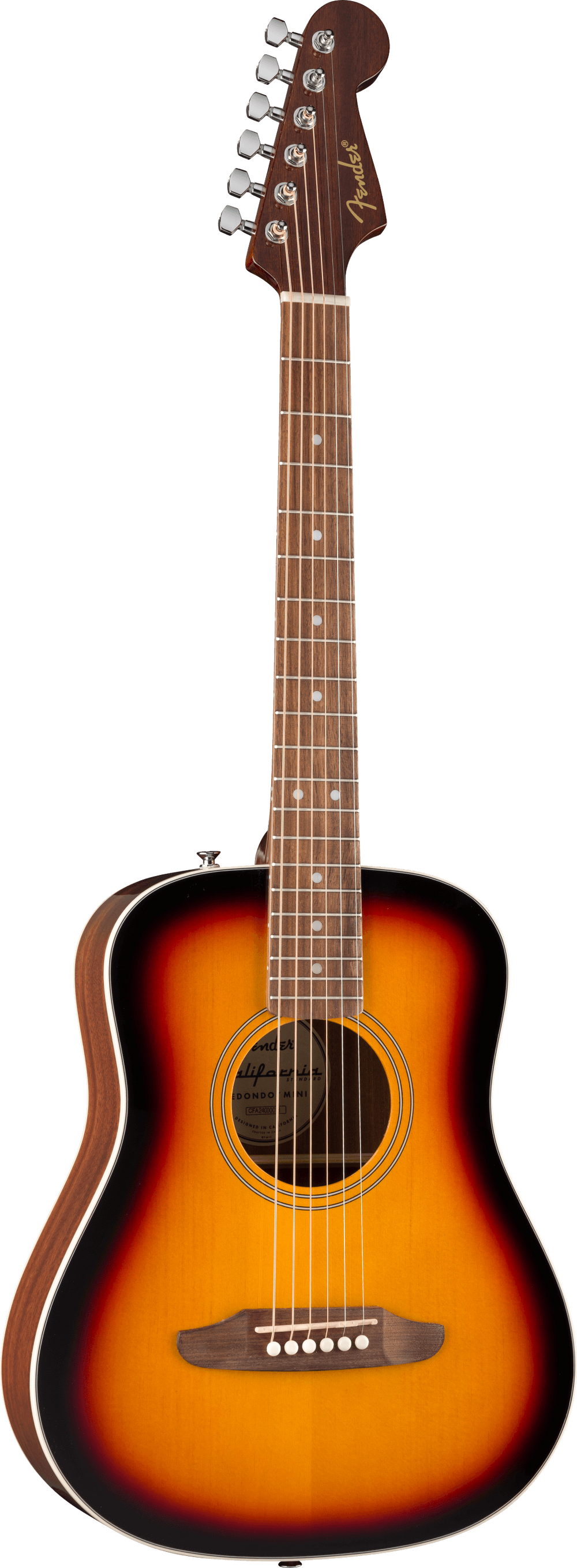Fender California Standard Redondo Mini Acoustic Guitar - 3 Color Sunburst — front angle
