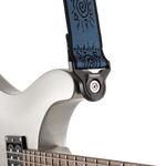 D'Addario Planet Waves Auto Lock Vintage Guitar Strap - Blue Suns detail