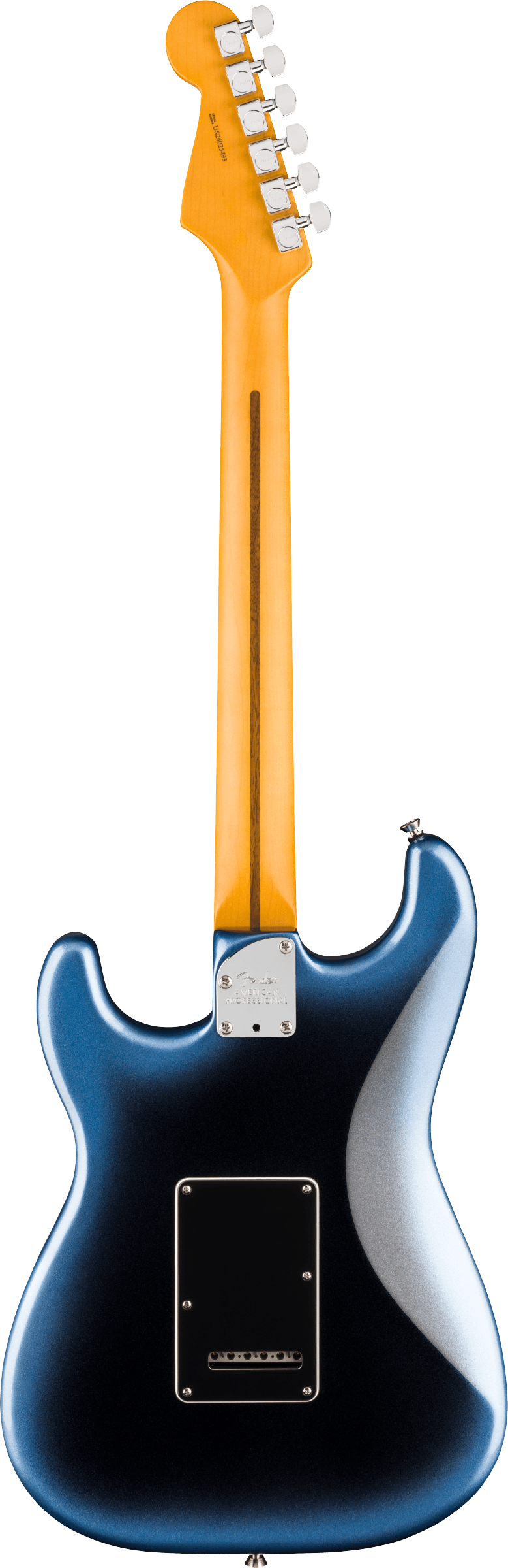Fender American Professional Stratocaster HSS Electric Guitar - Dark Night — back view