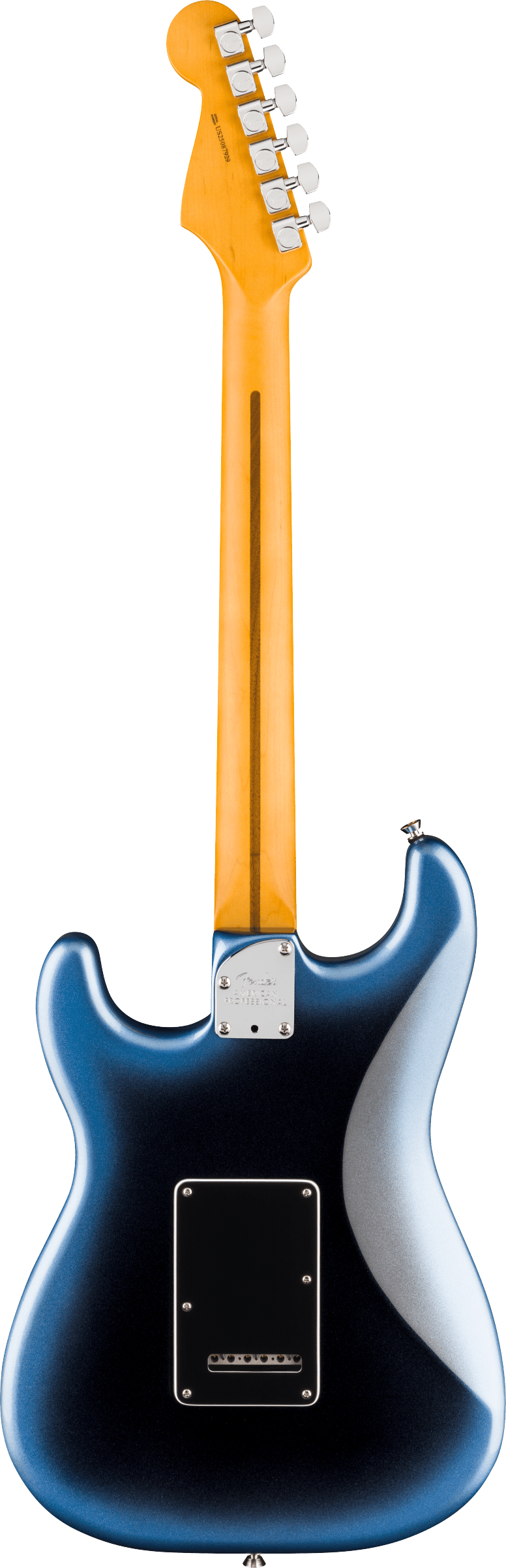 Fender American Professional Stratocaster Electric Guitar - Dark Night — back view