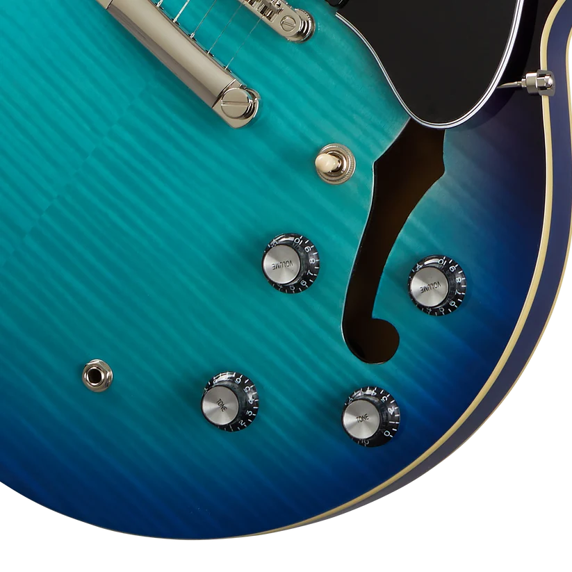 Epiphone ES-335 Figured Semi-Hollow Electric Guitar - Blueberry Burst controls