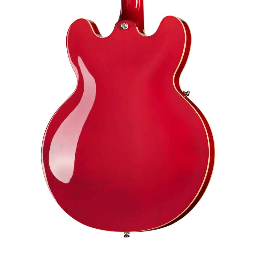 Epiphone ES-335 Left-Handed Semi-Hollowbody Electric Guitar - Cherry — three-quarter back view