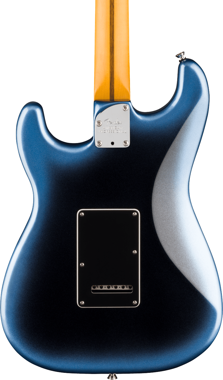 Fender American Professional Stratocaster HSS Electric Guitar - Dark Night — three-quarter back view