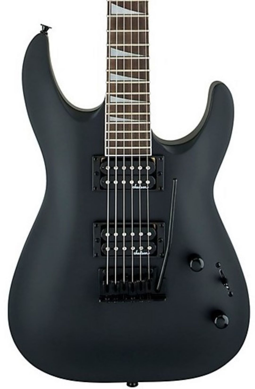 Jackson JS22 DKA Dinky Electric Guitar - Satin Black — three-quarter front view