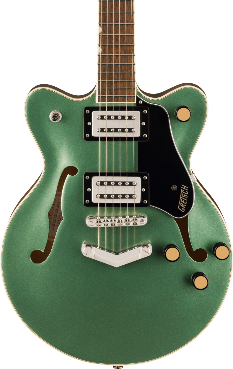 Gretsch G2655 Streamliner Center Block Jr. Double-Cut With V-Stoptail Electric Guitar - Steel Olive — Three quarter front 1