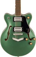 Gretsch G2655 Streamliner Center Block Jr. Double-Cut With V-Stoptail Electric Guitar - Steel Olive — Three quarter front 1