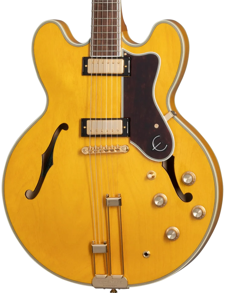 Epiphone Sheraton Semi Hollow-Body Electric Guitar - Natural — three-quarter front view