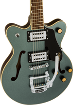Gretsch G2655T Streamliner Center Block Jr. Double-Cut with Bigsby Electric Guitar - Gunmetal — Three quarter front 2