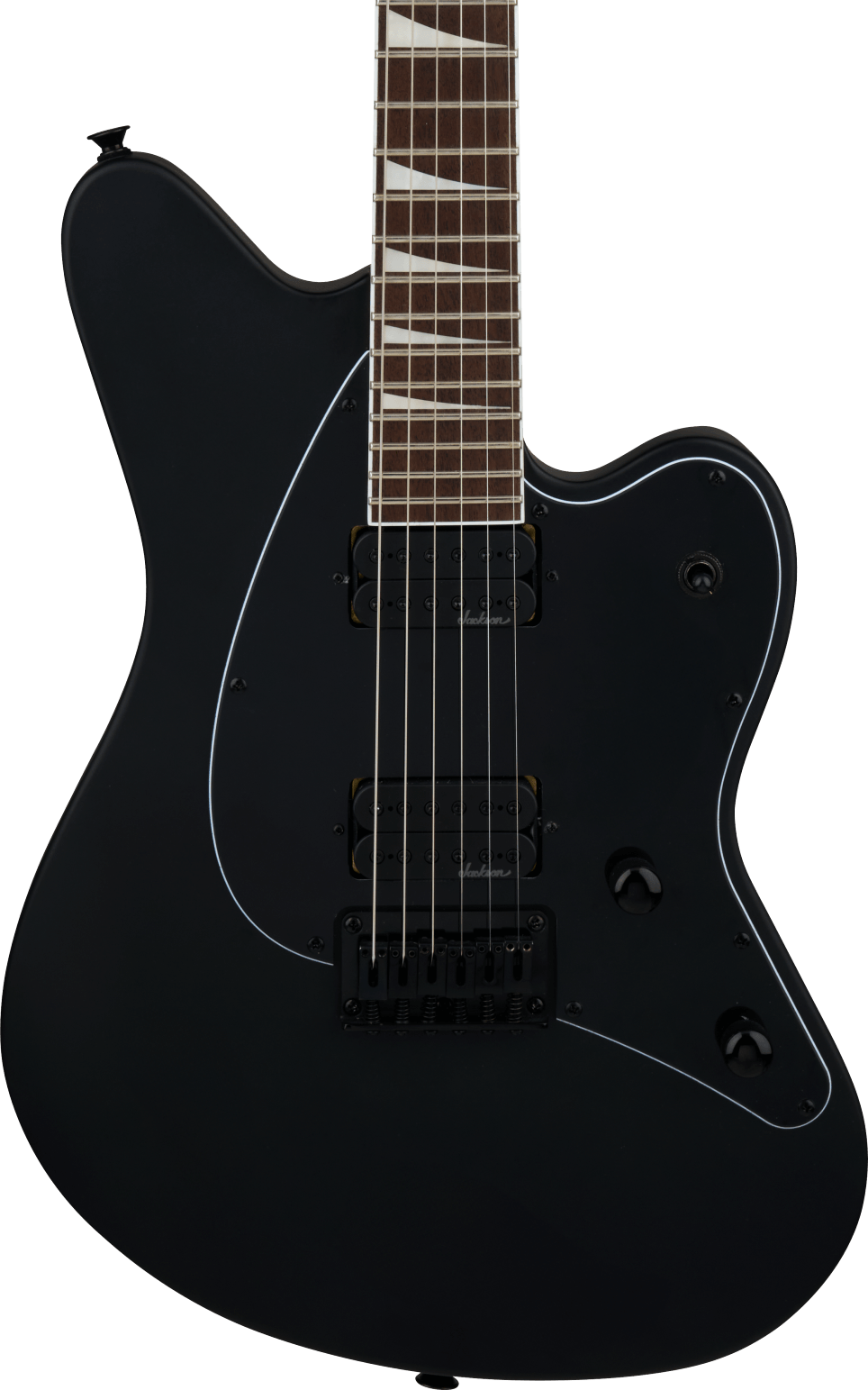 Jackson X Surfcaster SC HT6 Electric Guitar - Satin Black — Three quarter front 1