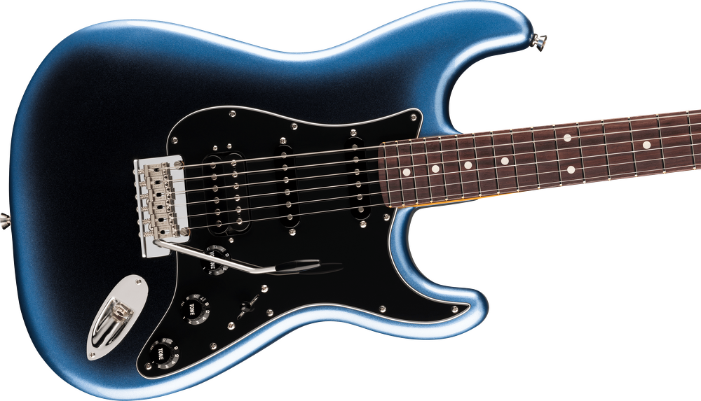 Fender American Professional Stratocaster HSS Electric Guitar - Dark Night — Three quarter front 2