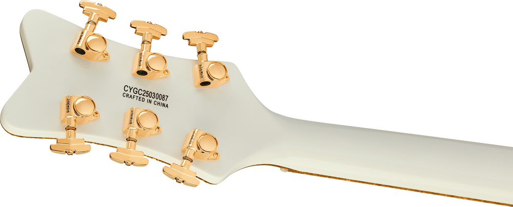 Gretsch Synchromatic Falcon Hollow Body Single-Cut Electric Guitar - Snowcrest White headstock, back