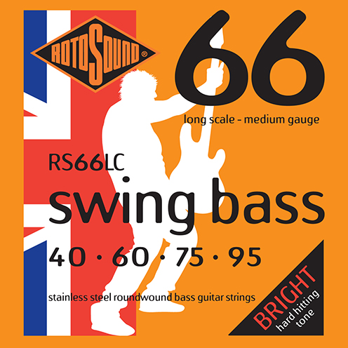 Rotosound RS66LC Swing Bass 66 Stainless Steel Roundwound Bass Guitar Strings - Medium Long
