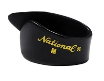 National NP7B 12-Pack Black Celluloid Thumb Picks - Medium — front angle