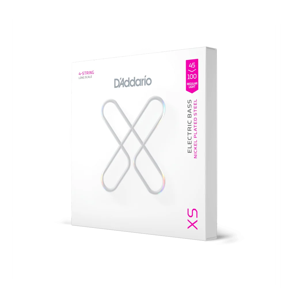 D'Addario XSB45100 Long Scale Coated Bass Strings - Regular Light — front angle