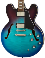 Epiphone ES-335 Figured Semi-Hollow Electric Guitar - Blueberry Burst — three-quarter front view