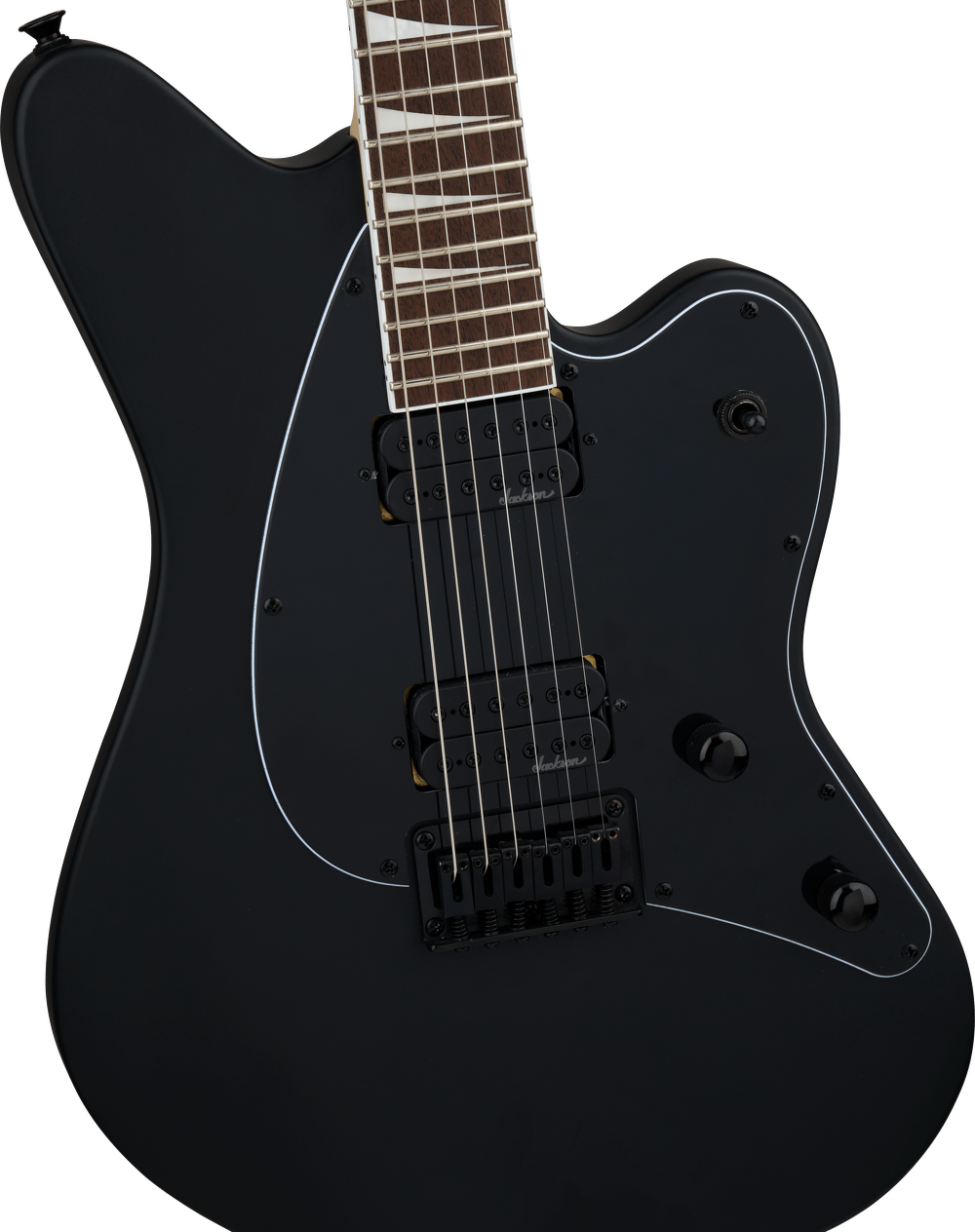 Jackson X Surfcaster SC HT6 Electric Guitar - Satin Black — Three quarter front 2