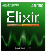 Elixir Strings Nanoweb 80/20 Acoustic Bass Guitar Strings - Light