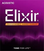 Elixir 16052 Nanoweb 10-Pack Phosphor Bronze Acoustic Guitar Strings - Light