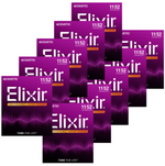 Elixir 16027 Nanoweb 10-PackPhosphor Bronze Acoustic Guitar Strings - Custom Light — front angle