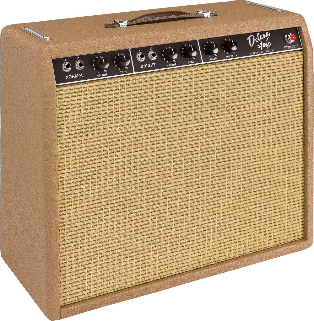 Fender '62 Deluxe Amp 120V Brown and Wheat — Front angle 2