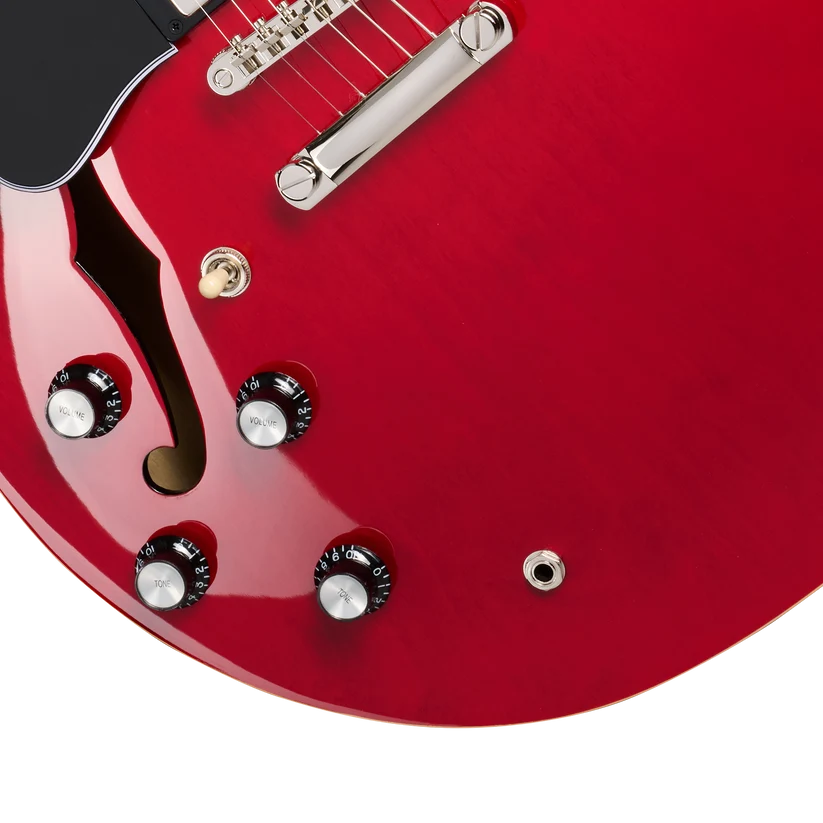 Epiphone ES-335 Left-Handed Semi-Hollowbody Electric Guitar - Cherry controls