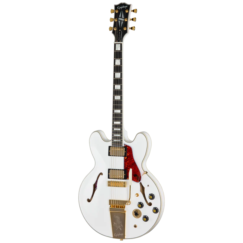 Epiphone Alex Lifeson 1976 ES-355 Reissue Electric Guitar - Alpine White — front angle