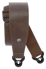 D'Addario Comfort 3" Leather Auto Lock Guitar Strap - Brown — Front 1