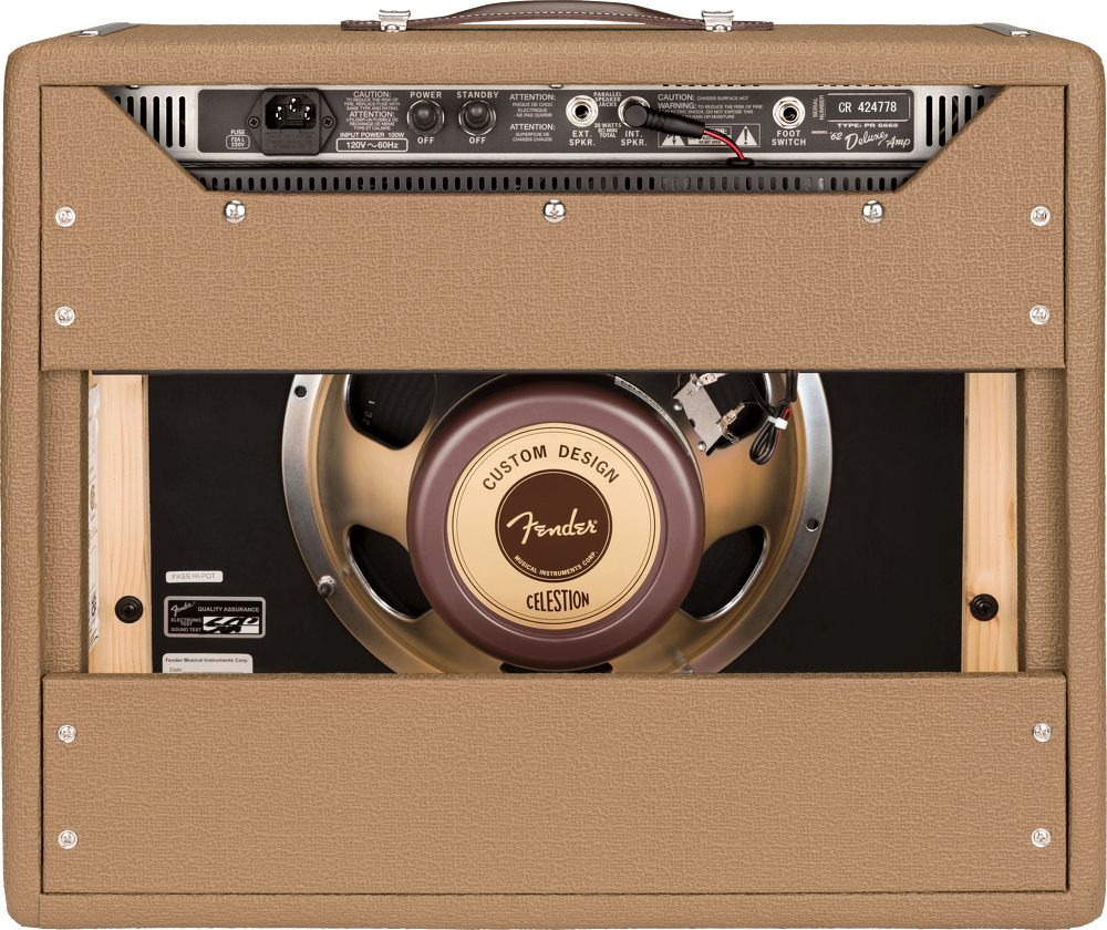 Fender '62 Deluxe Amp 120V Brown and Wheat — back view