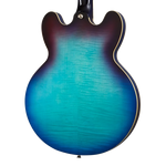 Epiphone ES-335 Figured Semi-Hollow Electric Guitar - Blueberry Burst — three-quarter back view