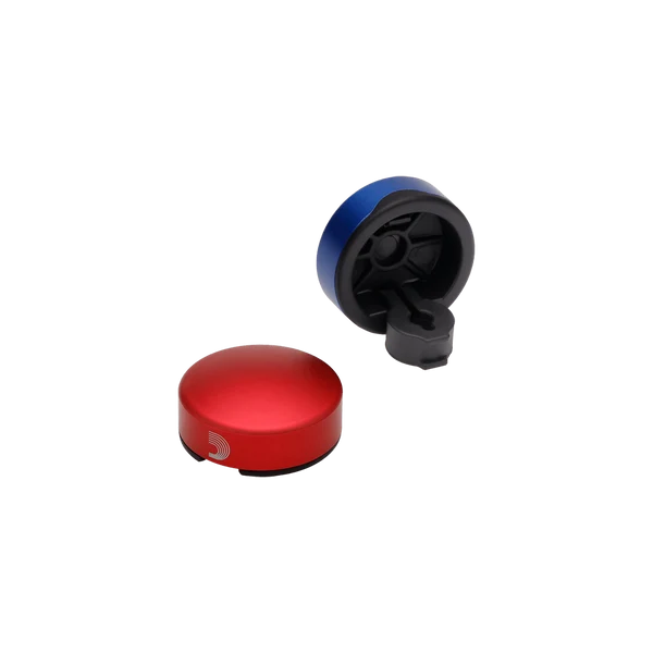 D'Addario Footswitch Toppers - 1 Blue and 1 Red — Front angle 3