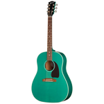 Gibson J-45 Standard Acoustic Electric Guitar - Translucent Teal — front angle