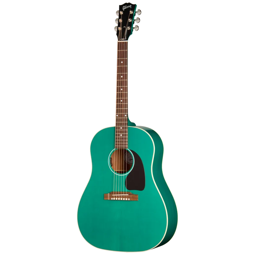 Gibson J-45 Standard Acoustic Electric Guitar - Translucent Teal — front angle